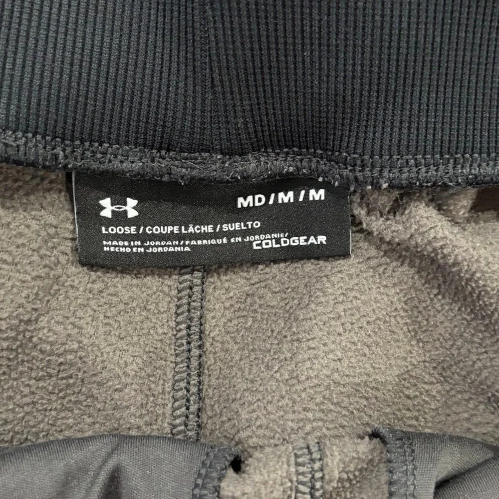Under Armour Sweatpants Mens Medium Gray Polyester ColdGear Loose Fleece Joggers